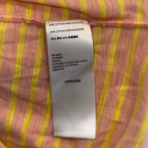 Free People WE THE FREE Night Sky Striped Boho T Shirt in Summer Rose Sz L - Picture 12 of 13